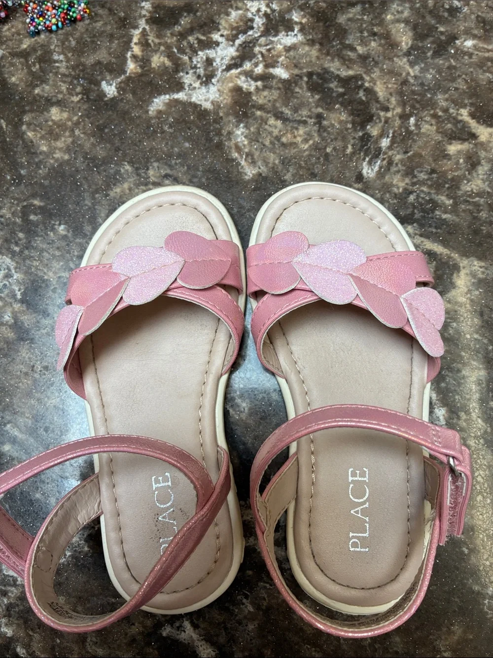 The Children's Place Girls' 3 prs Sandals in Pink, White, Tan